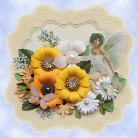 前田京子のペーパーフラワー、ペーパーアート、ペーパークラフトの紙のひまわりのカード